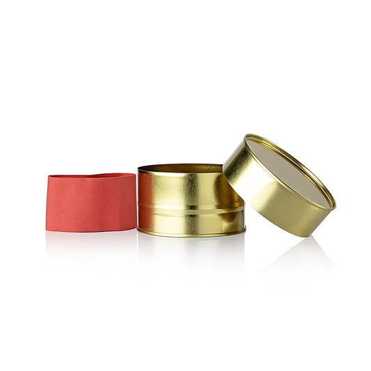 Leere goldene Kaviardose ohne Motiv, 11,5 cm Durchmesser, geeignet für 500g Kaviar Ideal zum Servieren und Umportionieren