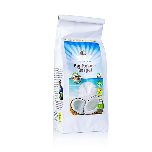 Feine BIO-Kokosraspeln von Dr Goerg - Premium-Produkt aus sonnengereiften Kokosnüssen