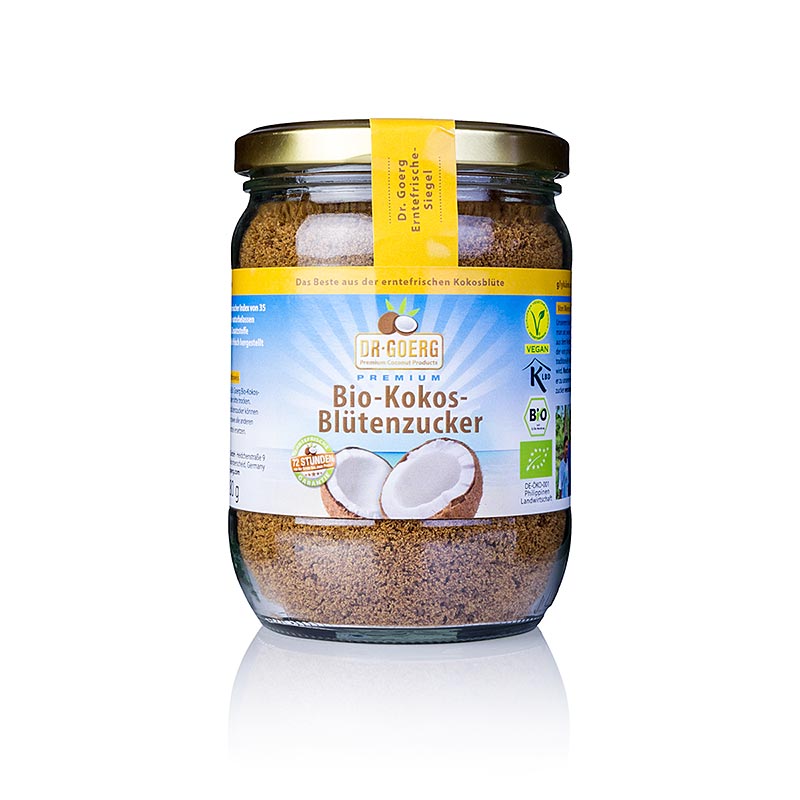 Bio Dr Goerg Kokosblütenzucker, 280 g, mild und karamellig, aus Kokospalmennektar gewonnen, ideal zum Süßen, Backen und für exotische Cocktails, hochwertiges Bio-Produkt von Kleinbauern auf den Philippinen