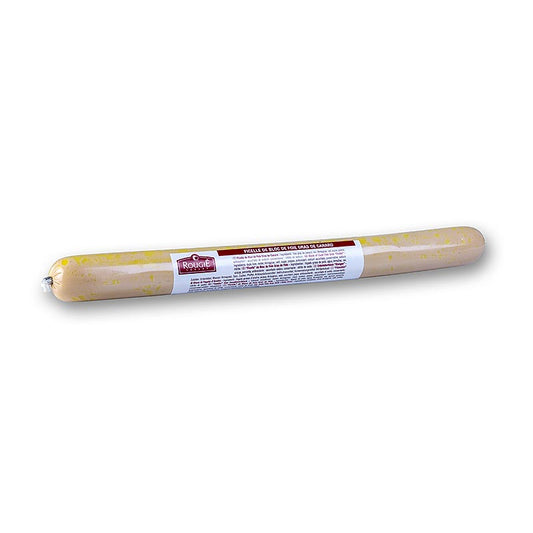 Entenleberblock, in Stangenform Ficelle, Foie Gras, Ø 36mm, 38cm, Rougié, 400 g, ideal für Catering und Buffets, einfach zu portionieren und kein Verlust, empfohlen mit Feigen Balsamico Chutney oder eingelegten Vogelbeeren von Fink, auch in 125g erhältlich (41951)