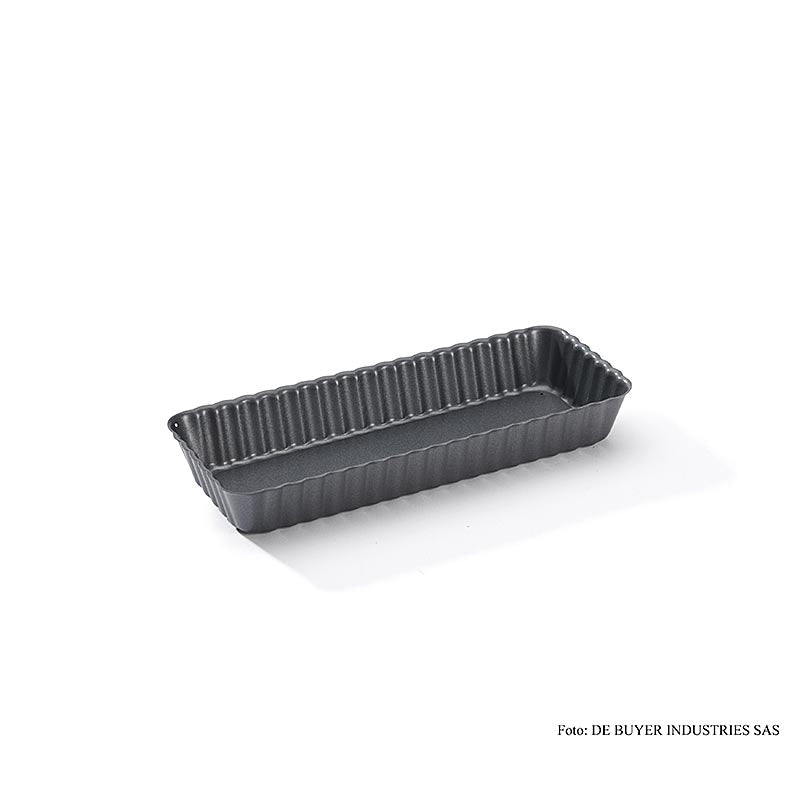 Kuchenform von deBUYER, rechteckig, 20x8cm, mit abnehmbarem Boden, hochwertiges Material