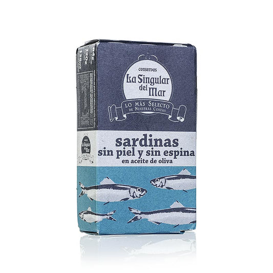 Sardines, à l'huile d'olive, sans peau ni arêtes, Espagne, 120 g
