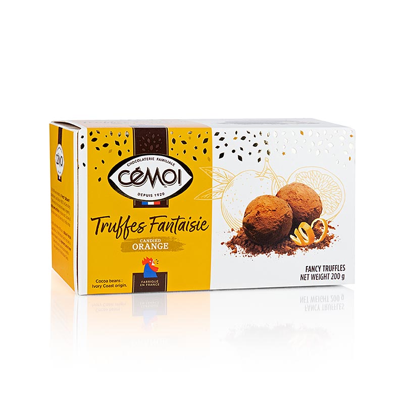 Delicious Trüffelkonfekt - Pralinen by Cemoi with orange flavor, imported from France, 200 g (English)