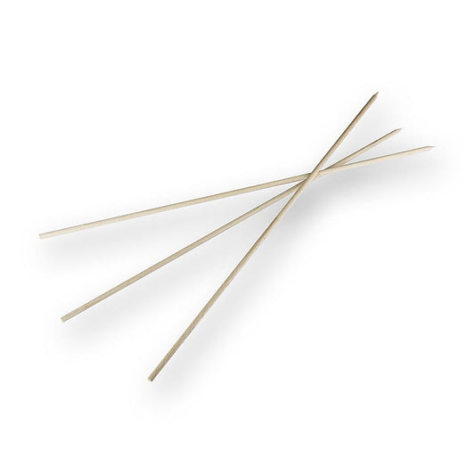Holz-Spieße, 40cm, Buchenholz, 200 St - Perfekt für Spieße, Satay und gebratenes Fleisch oder Gemüse, langlebig und stark genug, um größere Fleischstücke zu halten Ideal für Hobbyköche und Profiköche