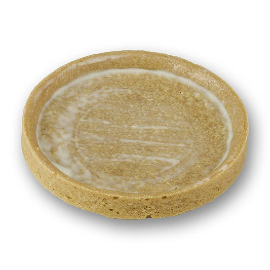 Tartelettes mit AOP-Butter, knusprigem Mürbeteig und Fettschicht zum Schutz vor Durchweichen, 80mm Durchmesser und 10mm Höhe, 990g, 55 Stück