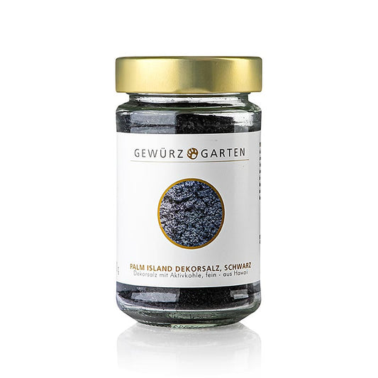 Schwarzes feines Hawaii Spezialsalz mit Aktivkohle, für künstlerischen Einsatz, 200 g