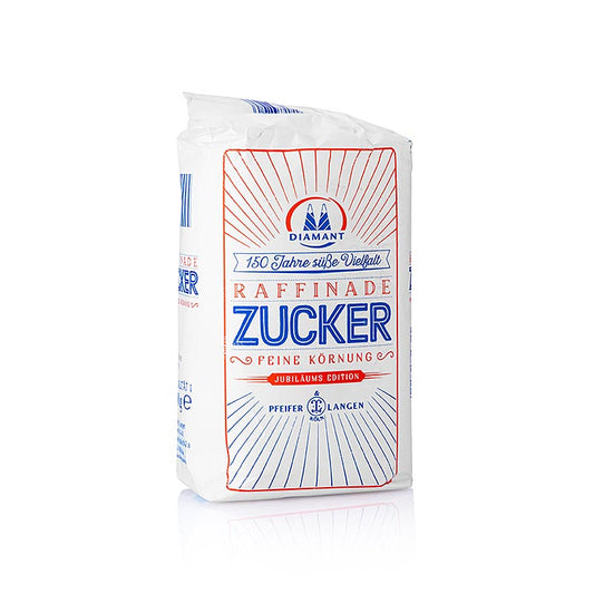 Feiner raffinierter Zucker, 1 kg Beutel, ideal zum Süßen von Getränken und Backen