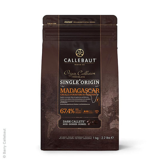 Callebaut - Origine Madagascar, copertura fondente, Callets, 67,4% Cacao, 2,5 kg