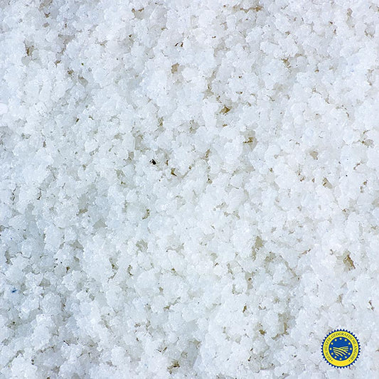 Fleur de Sel, Guerande, Frankreich, ggA, TradySel, 1 kg - Feinste handgeerntete Salzblume aus Guerande, atlantische Salinen, milder, mineralreicher, knuspriger und feuchter als gewöhnliches Tafelsalz, von Feinschmeckern hoch geschätzt