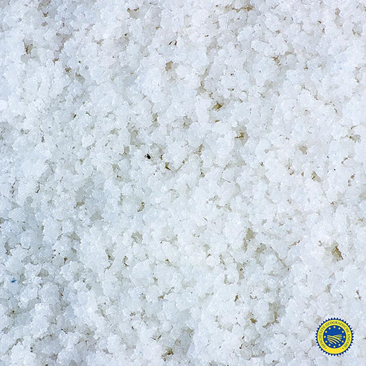 Fleur de Sel, Guerande, Frankreich, ggA, TradySel, 5 kg - Hochwertige handwerklich geerntete Salzblume aus Guerande, die für ihre feinen Kristalle und mineralreiche, knusprige Textur weltweit geschätzt wird