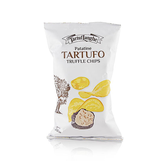 Kartoffelchips von TARTUFLANGHE mit Sommertrüffel, in Sonnenblumen- und Olivenöl gebacken, perfekt zum Dippen oder Belegen, gewürzt mit gefriergetrocknetem Sommertrüffel (tuber aestivum)