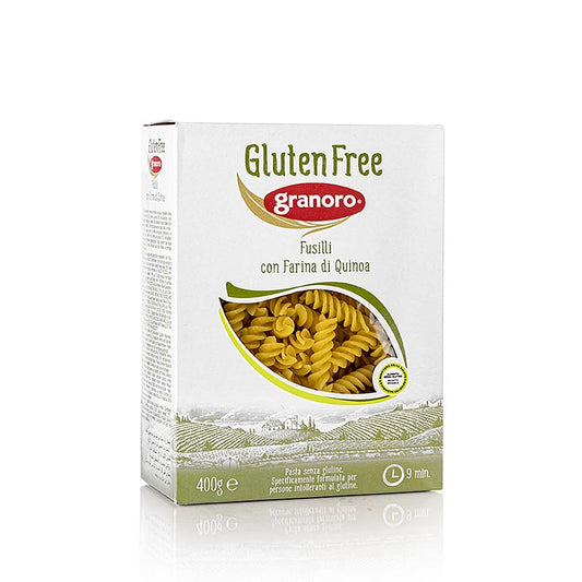 Glutenfreie Granoro Fusilli mit Quinoa, hergestellt aus Mais-, Reis- und Quinoamehl, 400 g