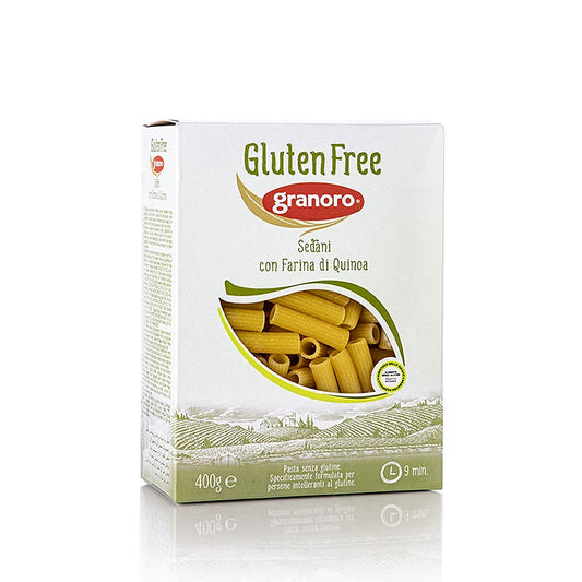 Glutenfreie Granoro Sedani mit Quinoa, hergestellt aus Mais-, Reis- und Quinoamehl, 400 g