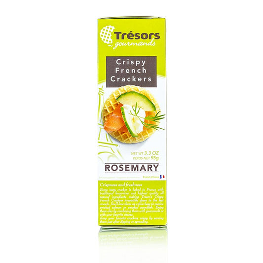 Barsnack Tresors - Crispy franz. Mini-Waffel-Cracker mit Rosmarin, 95 g