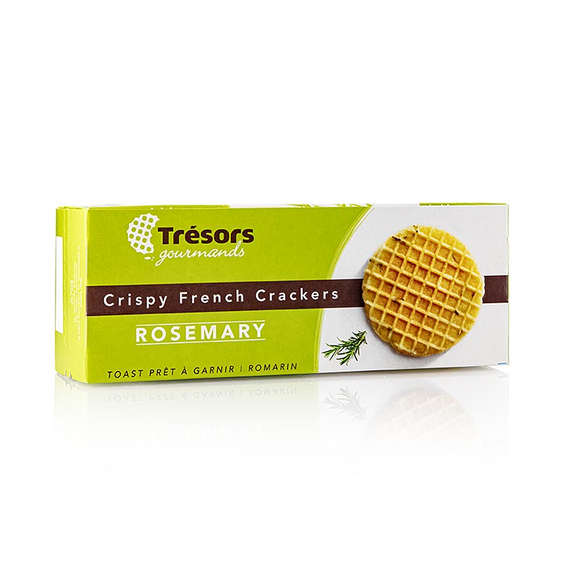 Barsnack Tresors - Crispy franz. Mini-Waffel-Cracker mit Rosmarin, 95 g