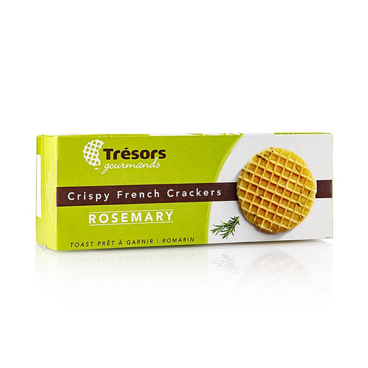 Patisserie des Flandres - Barsnack Tresors - Crispy franz. Mini-Waffel-Cracker mit Rosmarin, 95 g