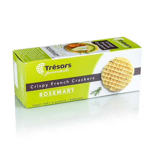 Knusprige französische Mini-Waffelkekse mit Rosmarin, ideal als Aperitif oder Beilage zu Käse und Pasteten
