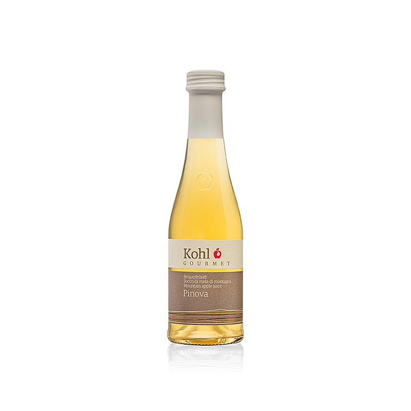 Naturreiner Gourmet-Bergapfelsaft Pinova, 200 ml - Köstlicher Apfelsaft aus handgepflückten Bergäpfeln der Sorte Pinova, mit harmonischem Säurespiel und empfehlenswert zu leichten Vorspeisen und Blauschimmelkäse