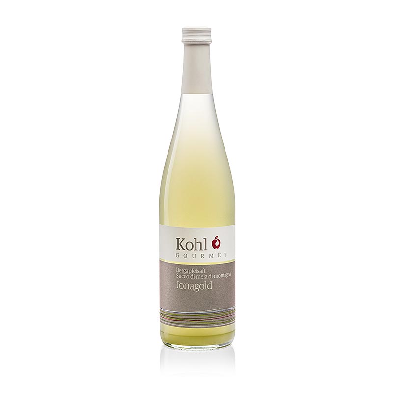Flasche Gourmet Bergapfelsaft Jonagold, 750 ml, aus handgepflückten Bergäpfeln gepresst, süßer Fruchtgeschmack und seidiger Abgang, ideal zu hellem Fleisch und Desserts