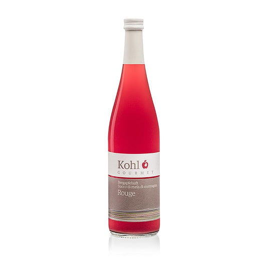 Gourmet Bergapfelsaft Rouge, 750 ml - Saft aus handgepflückten roten Bergäpfeln mit hohem Anthocyan-Gehalt, kräftig im Geschmack, wenig Zucker, empfehlenswert als Aperitif und zu asiatischen Gerichten