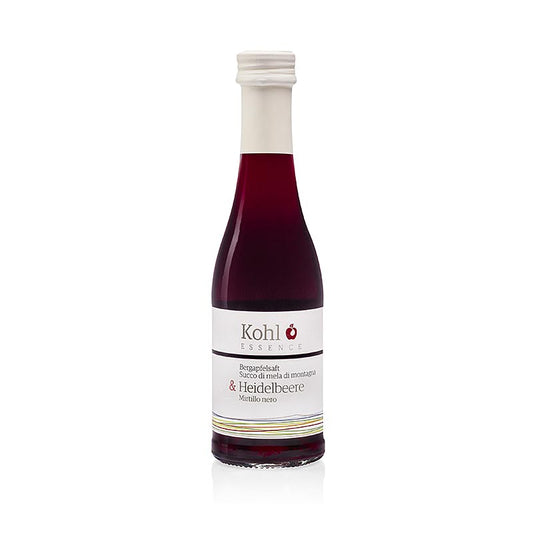 Naturreiner Bergapfelsaft mit Heidelbeere, 200 ml, von Kohl aus Ritten, Südtirol