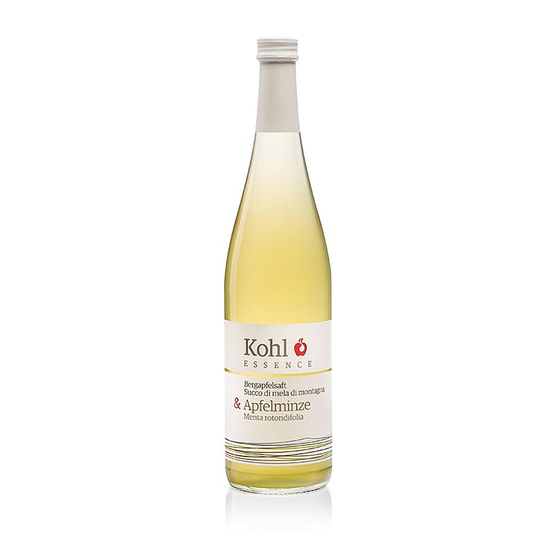 German

Alt text: Flasche mit 750 ml ESSENCE Bergapfelsaft + Apfelminze Produktillustration