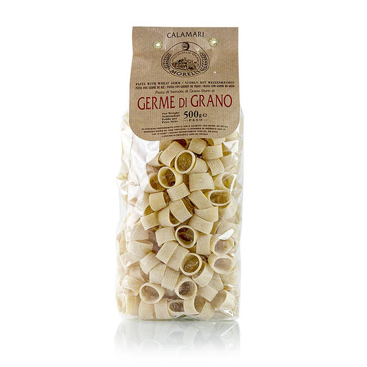 Pasta-Spezialität Morelli 1860 Calamari, Ringe, Germe di Grano, mit Weizenkeimen, 500 g, hergestellt mit nährstoffreichem Weizenkeim und von Hand gerolltem Teig