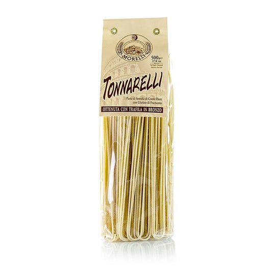 Spaghettoni Tonnarelli von Morelli 1860 - handgemachte Pasta mit Weizenkeim, intensivem Geschmack und fester Konsistenz, ohne Konservierungs- und Farbstoffe, 500 g