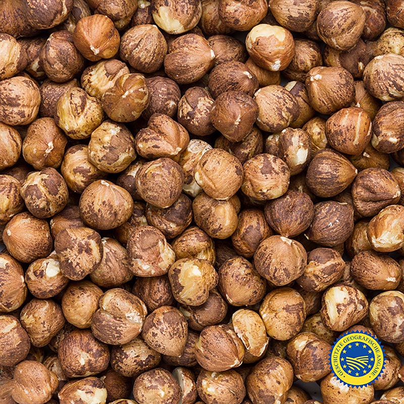 Ganze Haselnüsse mit brauner Haut aus Piemont, IGP/ggA, 1 kg, ideal zum Blanchieren, Rösten und Verwenden in der Patisserie und herzhaften Küche