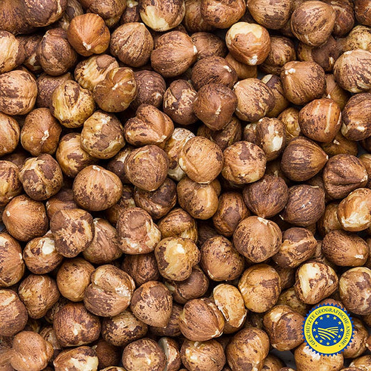 Ganze Haselnüsse mit brauner Haut aus Piemont, IGP/ggA, 1 kg, ideal zum Blanchieren, Rösten und Verwenden in der Patisserie und herzhaften Küche