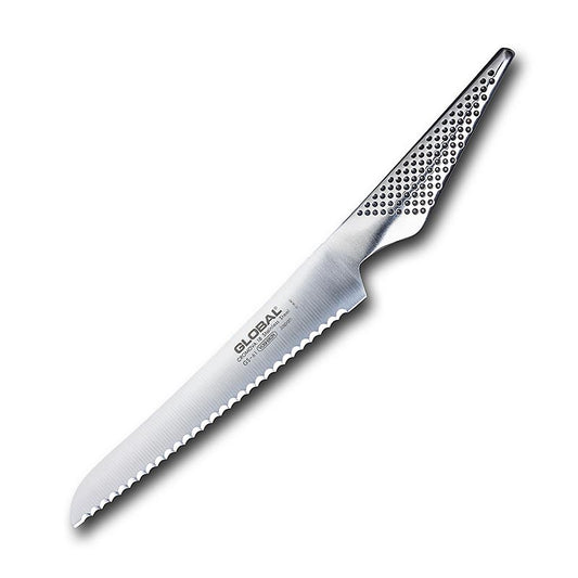 Global GS-61R Sandwichmesser, 16cm, 1 St - Brötchenmesser zum Schneiden von Brötchen, Tomaten und Zitrusfrüchten, außergewöhnliche Schärfe und japanische Handwerkskunst