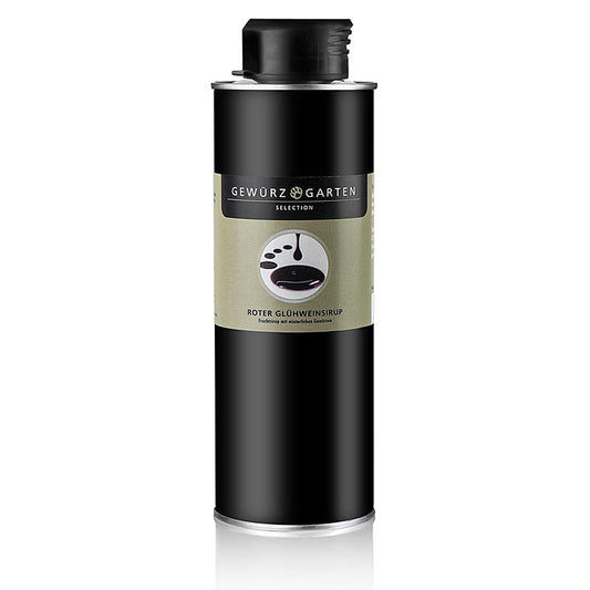 Gewürzgarten Roter Glühweinsirup, 250 ml - für die Zubereitung von winterlichen Getränken und Desserts, empfohlen für verschiedene Rotweinsorten und Wildsaucen, mit einer Dosierung von 125 ml auf eine 0,75l Flasche oder 250 ml für eine Magnum Rotweinflasche