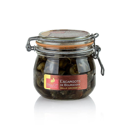 Escargots de Bourgogne, gros, fond de légumes, Billot, 400 g, 60 pcs