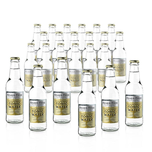 Fever Tree - Indian Tonic Water, 4,8 l, 24 x 200ml: Erfrischendes Tonic Water mit handgepresstem Bitterorangenöl, hochwertigem Chinin und feinperliger Kohlensäure, für ein natürlich köstliches Geschmackserlebnis mit einem Hauch von Zitrone