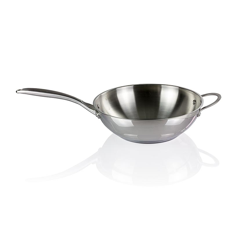 Napoleon Grillzubehör - Wok Pfanne, Edelstahl, Ø 30 cm (Induktion geeignet), 1 St - A high-quality stainless steel wok pan designed for use on induction cooktops, measuring 30 cm in diameter