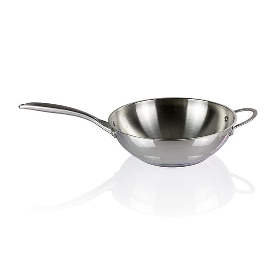 Napoleon Grillzubehör - Wok Pfanne, Edelstahl, Ø 30 cm (Induktion geeignet), 1 St - A high-quality stainless steel wok pan designed for use on induction cooktops, measuring 30 cm in diameter