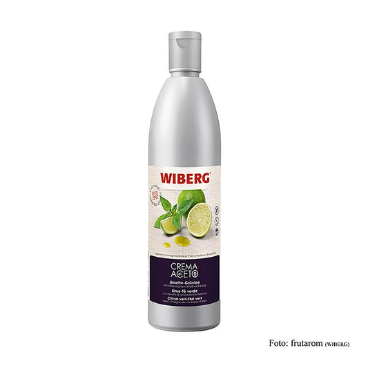 Crema di Aceto Limette-Grüntee 500 ml - Verwendung für Fisch, helles Fleisch und Desserts mit Früchten und Quark