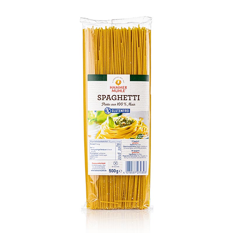 Spaghetti aus Mais, laktose und glutenfrei, 500 g - 100% feinstes Maismehl, glutenfreie Pasta, bissfeste Konsistenz, perfekt für kräftige Saucen