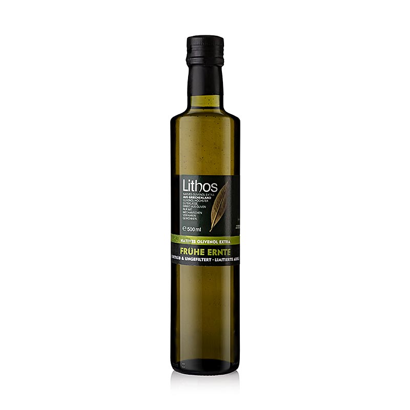 Natives Olivenöl Extra, Lithos, frühe Ernte, naturtrüb, Peloponnes, 500 ml - hochwertiges, naturtrübes Olivenöl aus der frühen Ernte von der Peloponnes
