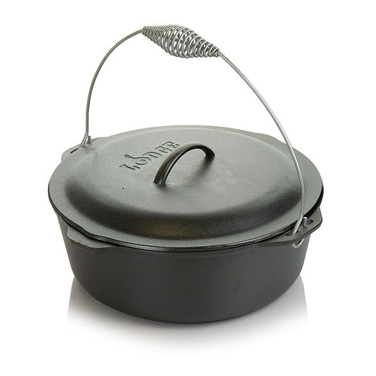 Gusseiserner Dutch Oven mit Deckel für BBQ-Smoker, 8,5 Liter, 34cm Durchmesser, 12cm tief