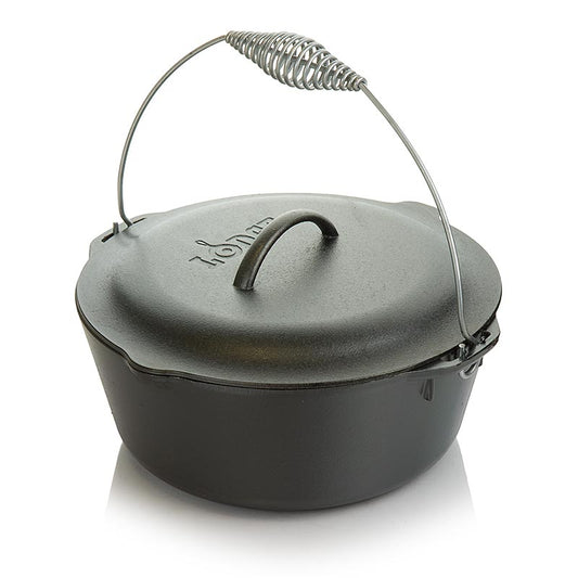 Gusseiserner Dutch Oven Lodge mit Deckel, ideal für BBQ-Smoker, 7 Liter, 31cm Durchmesser, 12cm tief