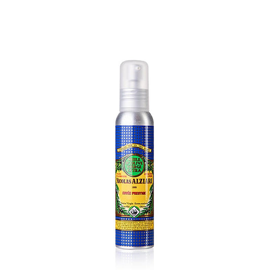 Natives Olivenöl Extra, Fruité Douce, mild, Alziari, Pump-Sprühflasche, 100 ml - Feines und renommiertes Öl aus der antiken Ölmühle Alziari in Nizza, ideal zum Sprühen auf Speisen beim Backen, Grillen oder im Airfryer Goldgelbe Cuvée, kaltgepresst, fruchtig-mild und besonders schmackhaft zu gegarten Gerichten und rohem Gemüse, mit Noten von Mango, Artischocke, Nuss und frischen Mandeln