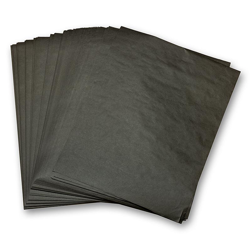 Fettbeständiges Einschlagpapier in schwarz, 28x38cm Zuschnitte, 1000 Stück pro Packung, ideal für Küche und Gastronomie Erhältlich in der Schweiz