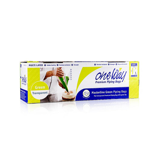Poche à douille, jetable, 53x28cm, One Way Masterline Green, 2,4l, 100 pcs
