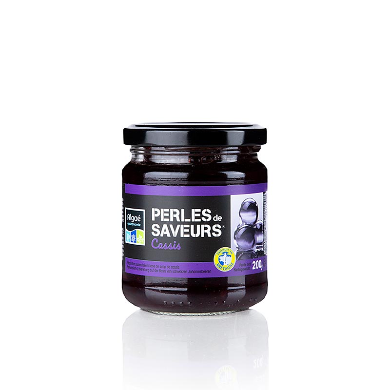 Sphärische Frucht-Cocktail-Perlen mit 5 mm Größe und Cassis-Johannisbeerfüllung Ideal für avantgardistische Molekularküche und überraschende Effekte