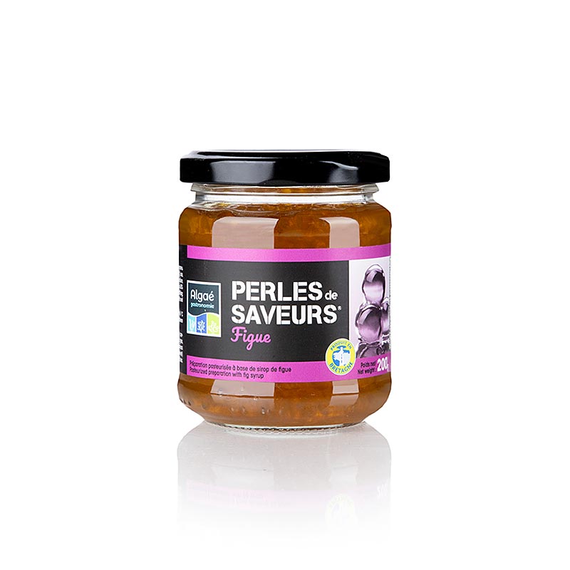 Fruchtkaviar Feige, Perlgrösse 5mm, Sphären, Les Perles, 200 g - sphärische Frucht-Cocktail-Perlen in 5 mm Größe, gefüllt mit leckerem Fruchtsaft, für überraschende Effekte beim Zerplatzen am Gaumen Ideal als Beigabe zu Sekt, Prosecco, Cocktails oder als Deko auf süßen und herzhaften Gerichten