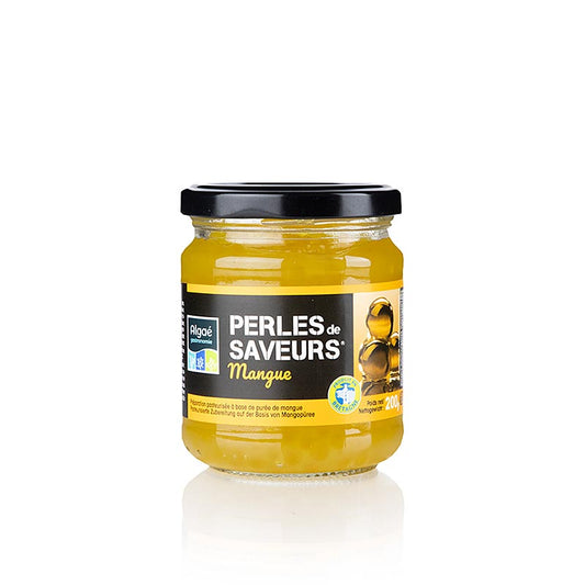 Fruchtkaviar Mango, Perlgrösse 5mm, Sphären, Les Perles, 200 g - Innovative und kreative Möglichkeit, das klassische und authentische Aroma mit dem Modernen zu vereinen Großartiges neues Genusserlebnis beim Platzen der Perlen im Mund Ideal zum Verfeinern von Fleisch, Fisch, Fingerfood, Vorspeisen, Gemüse, Obst, Eis und Süßigkeiten