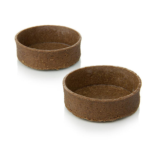 Dekorative Filigrano Tartelettes aus Schweizer Schokomürbteig, ø 5,3cm, H 1,7cm, ideal für Buffets und Dessertteller