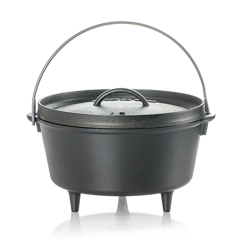 Gusseiserner Lodge Camp Dutch Oven mit 3 Füßen und Deckel, ideal für Outdoorküche, Lagerfeuer und Smoker