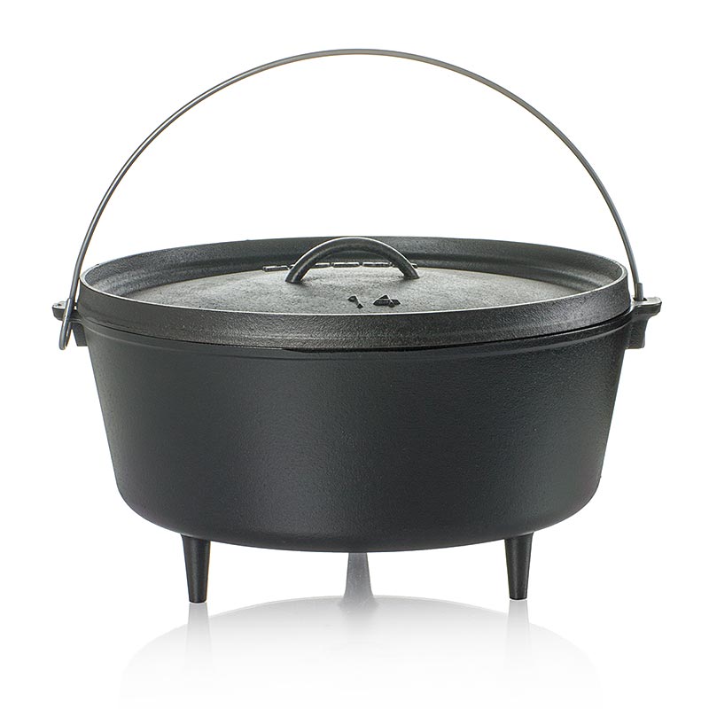 Gusseiserner Kochtopf Lodge Camp Dutch Oven mit Deckel und Füßen, ideal für die Outdoorküche, Lagerfeuer und Smoker